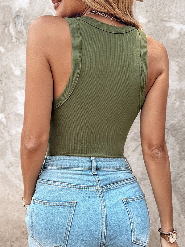 Bra-Style Round Neckline Tank Top - Image 17