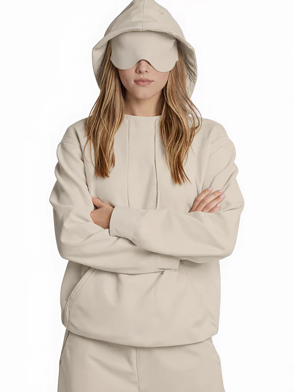 Built-In Eye Mask Multi-Pocket Sweatshirts - Image 4