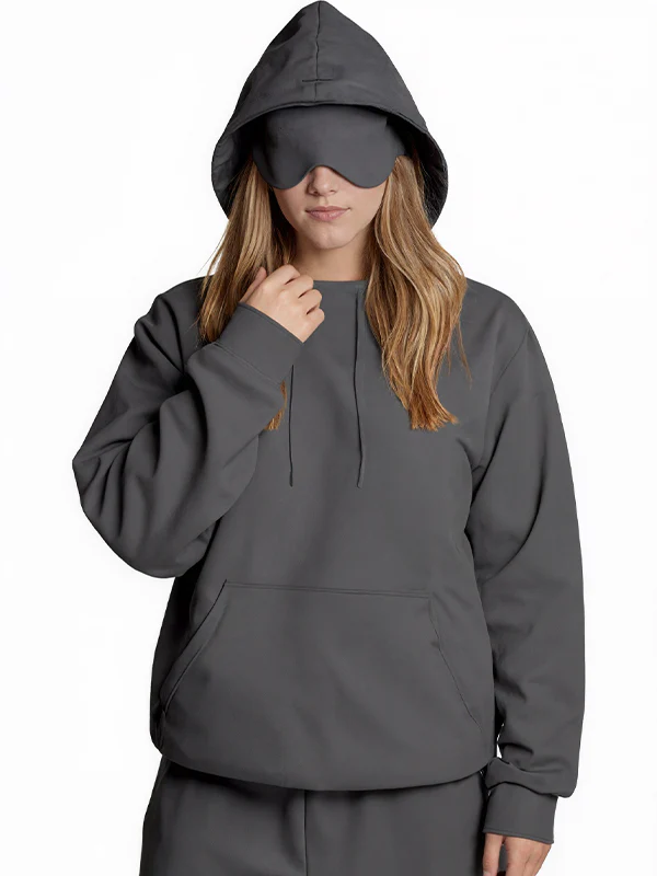 Built-In Eye Mask Multi-Pocket Sweatshirts - Image 6