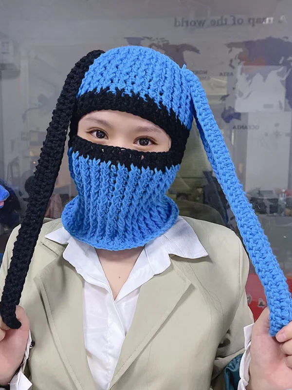 Bunny Crochet Knit Balaclava - Image 13