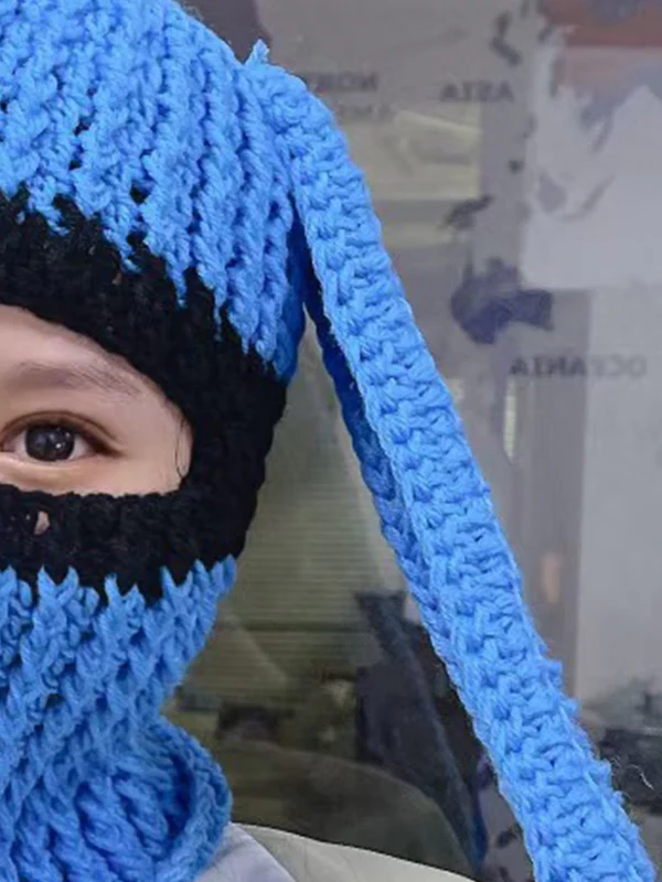 Bunny Crochet Knit Balaclava - Image 17