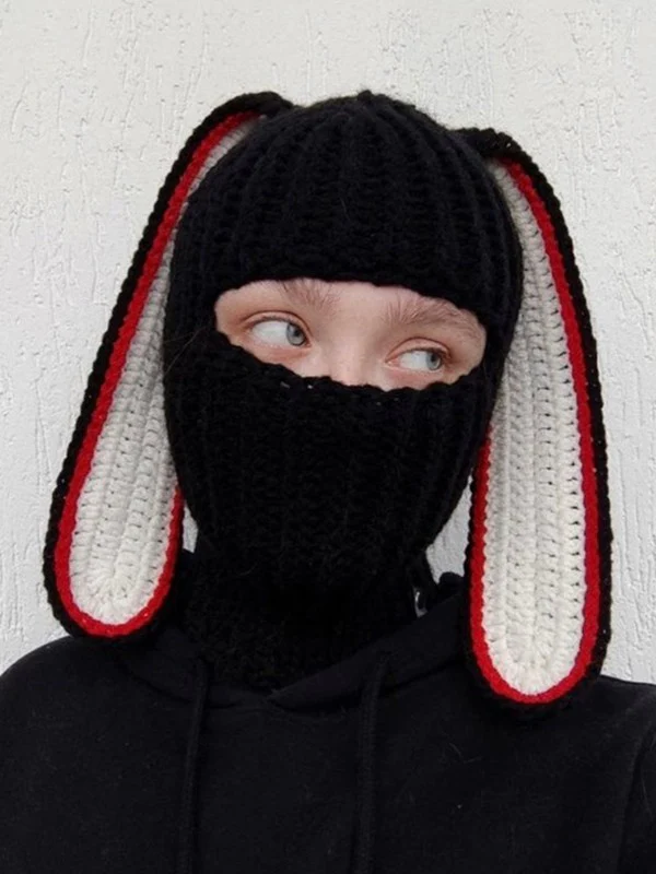 Bunny Crochet Knit Balaclava - Image 5