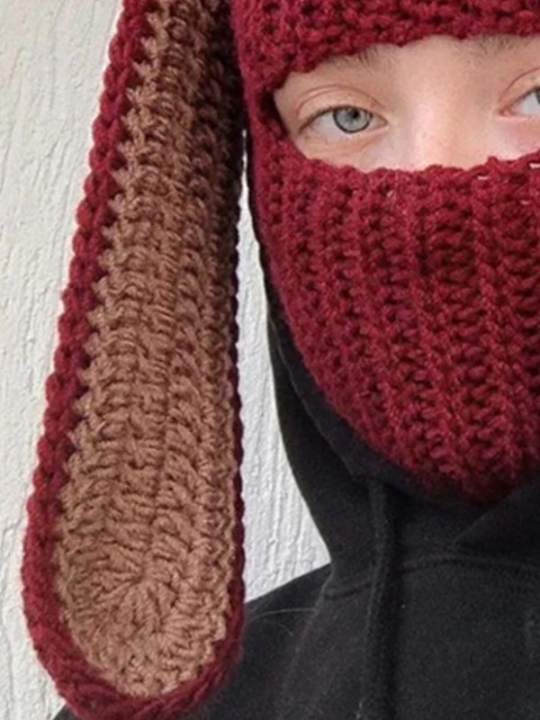 Bunny Crochet Knit Balaclava - Image 8