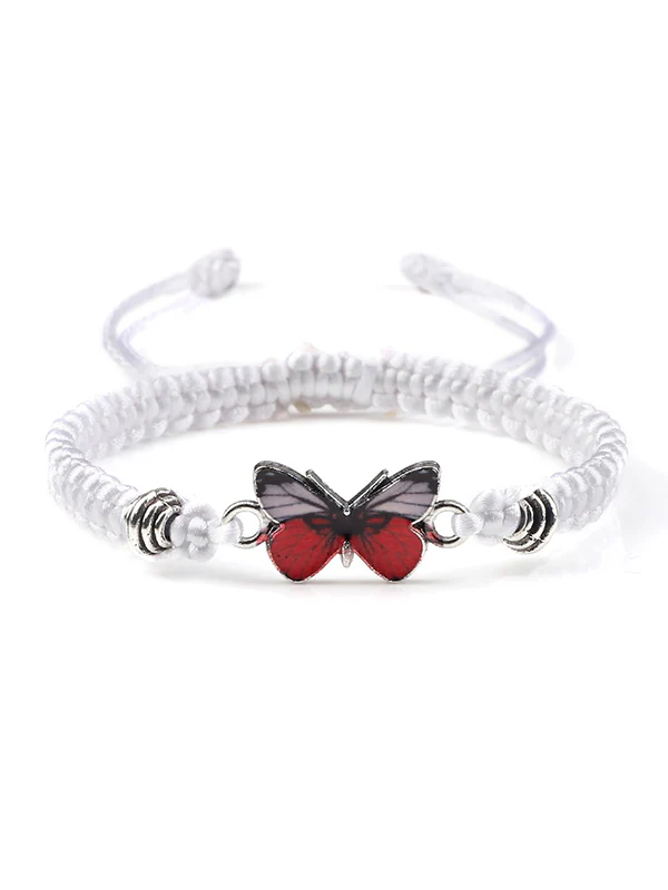 Butterfly Charm Braided Rope Bracelet - Image 2