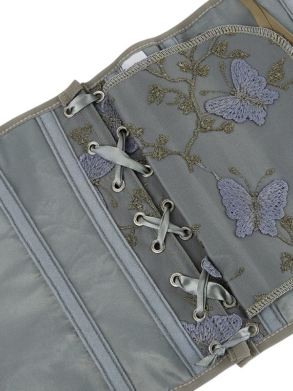 Butterfly Embroidery Bandage Corset Top - Image 11