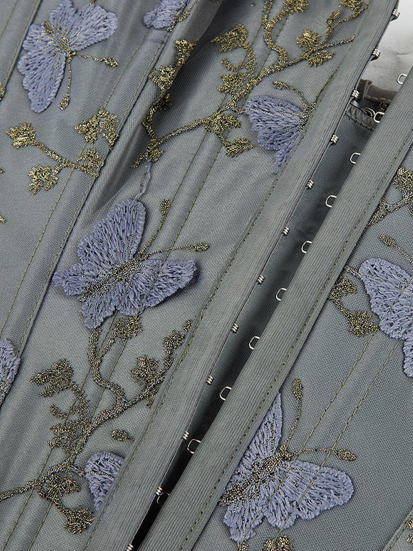 Butterfly Embroidery Bandage Corset Top - Image 12
