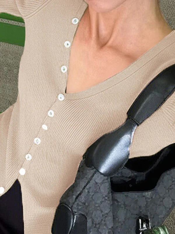 Button-Fastening Slim Fit Long Sleeve - Image 5