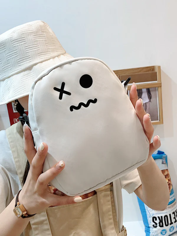 Cartoon Face White Crossbody Bag - Image 5