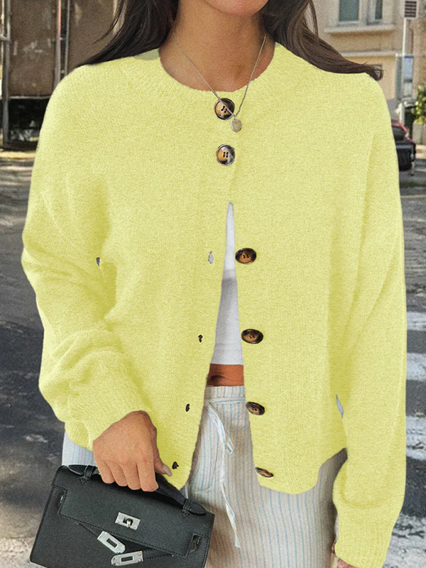 Casual Minimalist Button Cardigan - Image 11