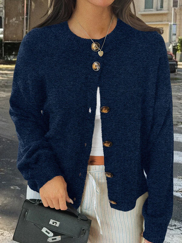 Casual Minimalist Button Cardigan - Image 13