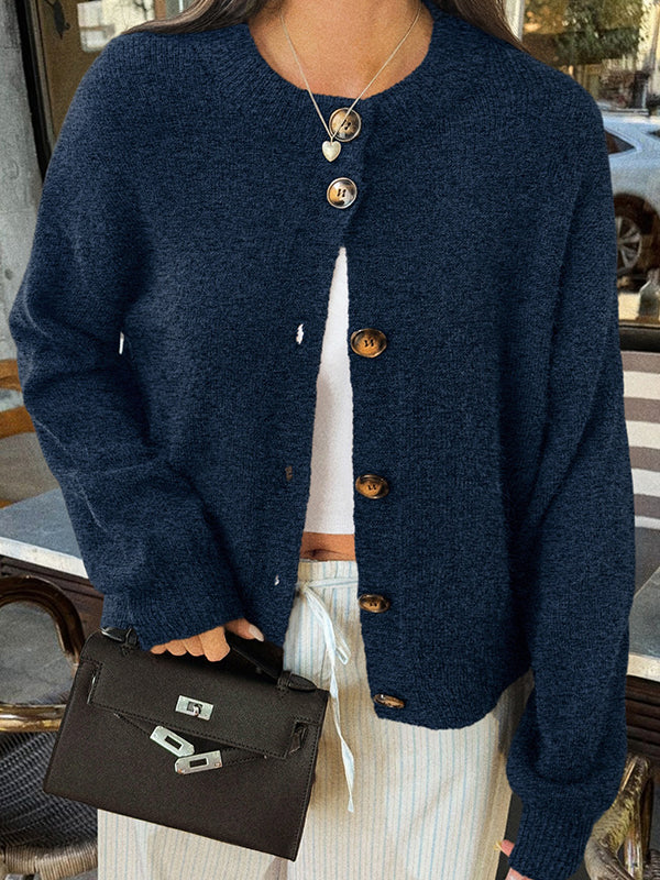 Casual Minimalist Button Cardigan - Image 25