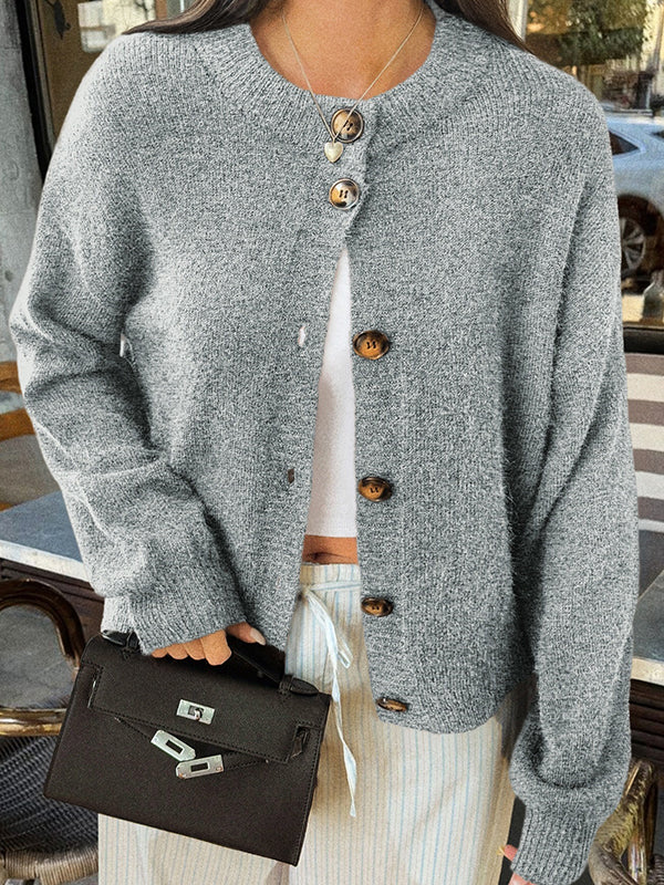 Casual Minimalist Button Cardigan - Image 26