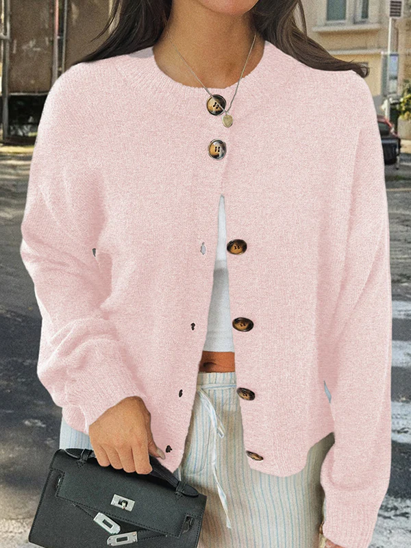 Casual Minimalist Button Cardigan - Image 4