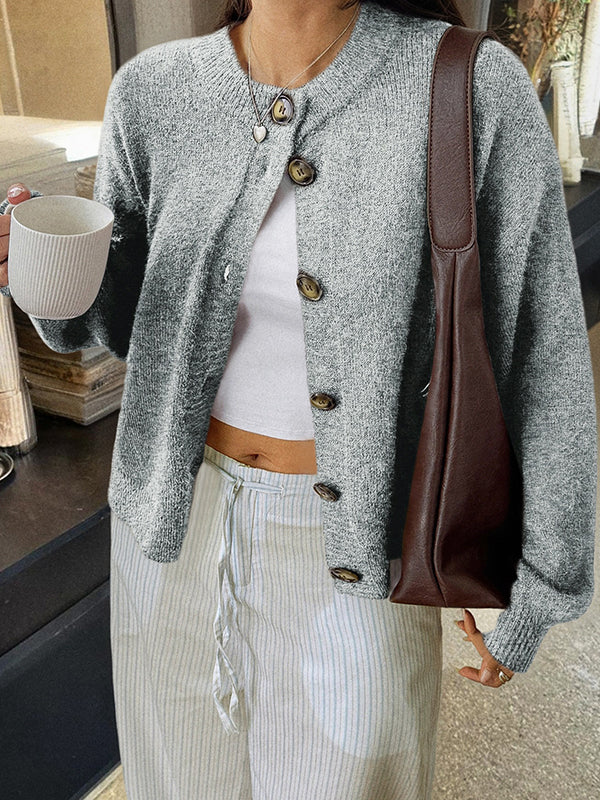 Casual Minimalist Button Cardigan - Image 7