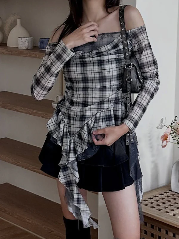 Checkered Mesh Long Sleeve - Image 3