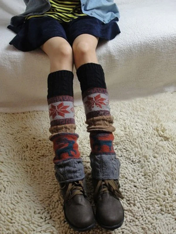 Christmas Jacquard Knitted Leg Warmer - Image 3
