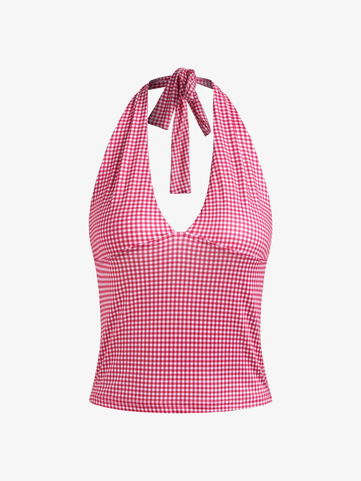Clashing Colours Hanging Neck Lace Up Halter Vest - Image 3