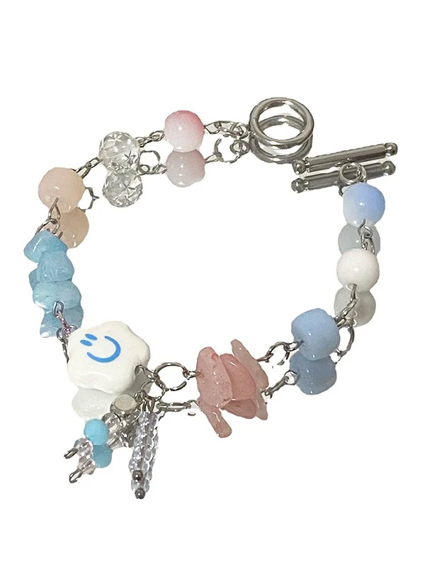 Cloud Stone Beads Toggle Bracelet - Image 10