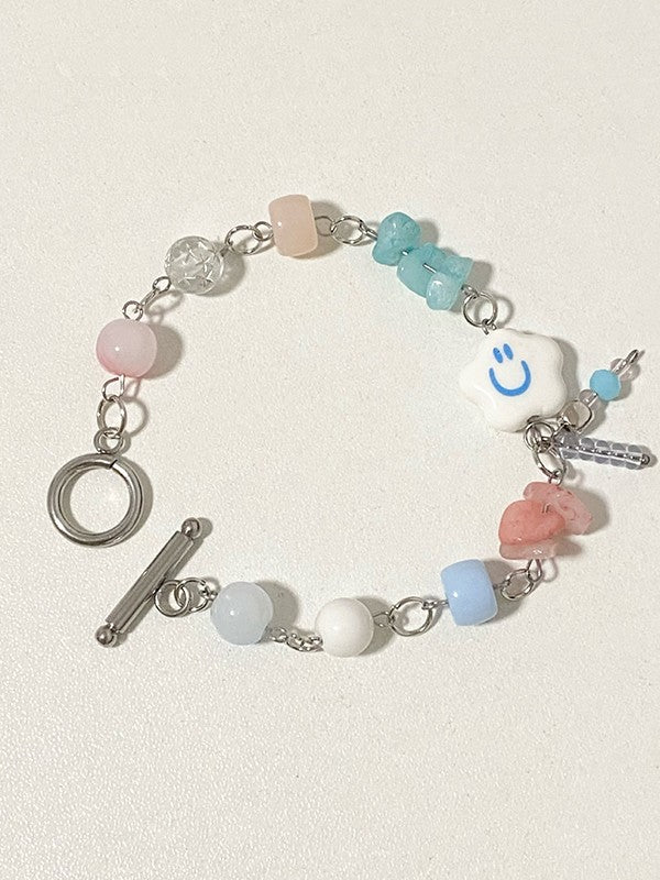 Cloud Stone Beads Toggle Bracelet - Image 2