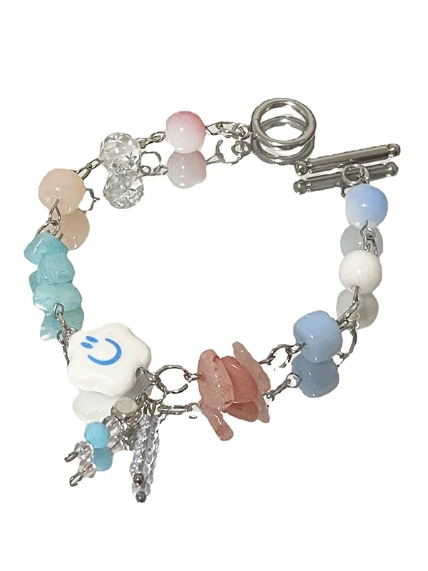 Cloud Stone Beads Toggle Bracelet - Image 5