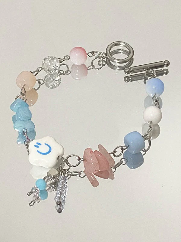 Cloud Stone Beads Toggle Bracelet - Image 6