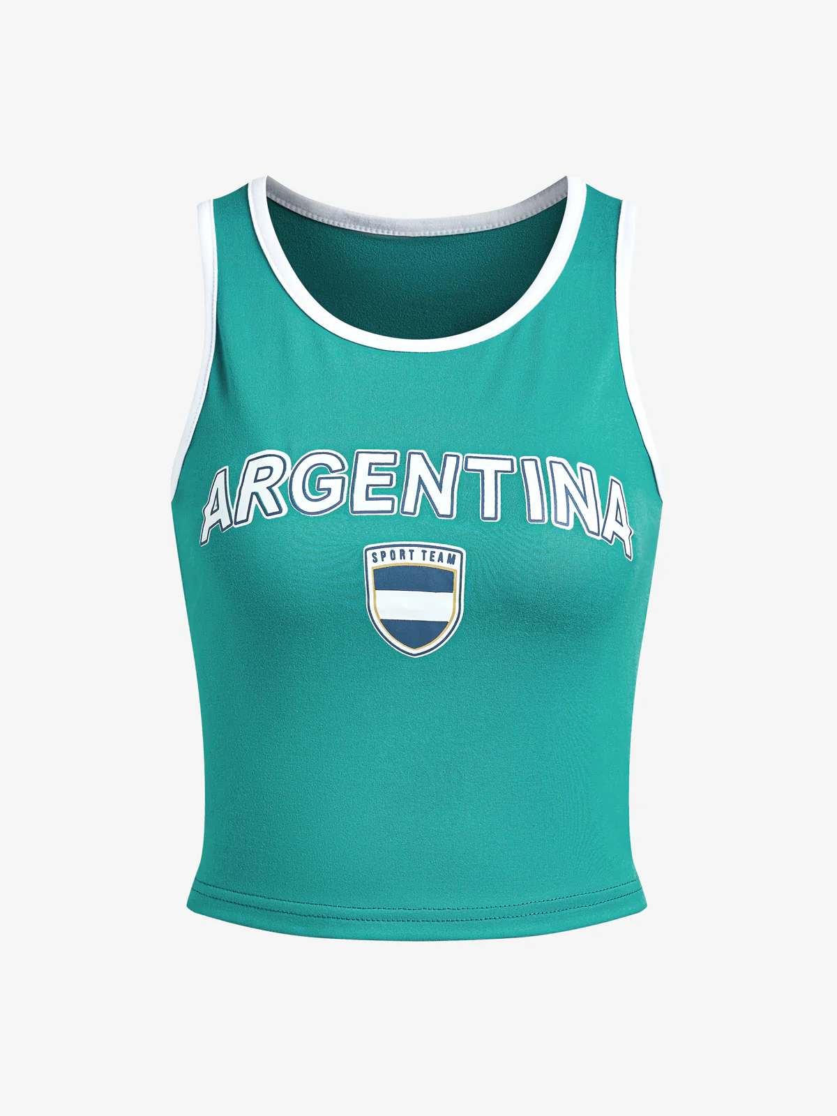 Contrast Color Letter Embroidery Crop Tank Top - Image 5