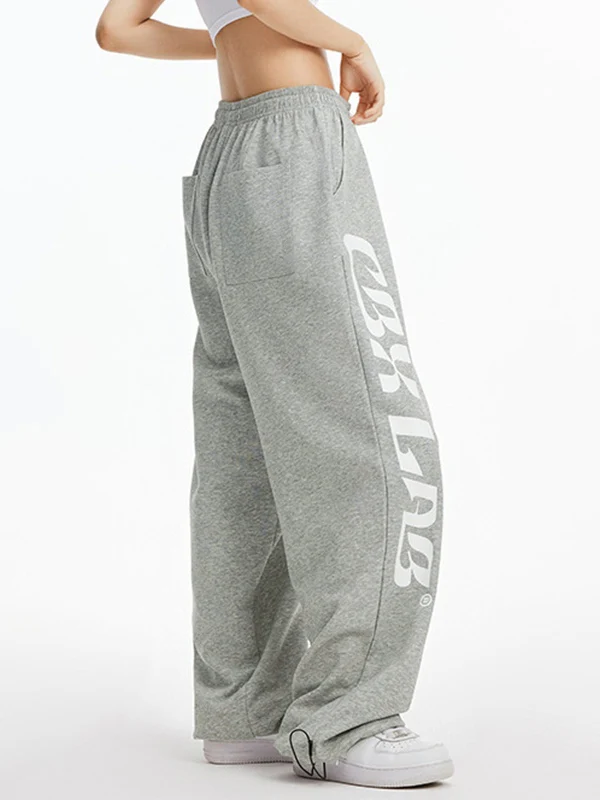 Contrast Color Print Baggy Thin Sweatpants - Image 2
