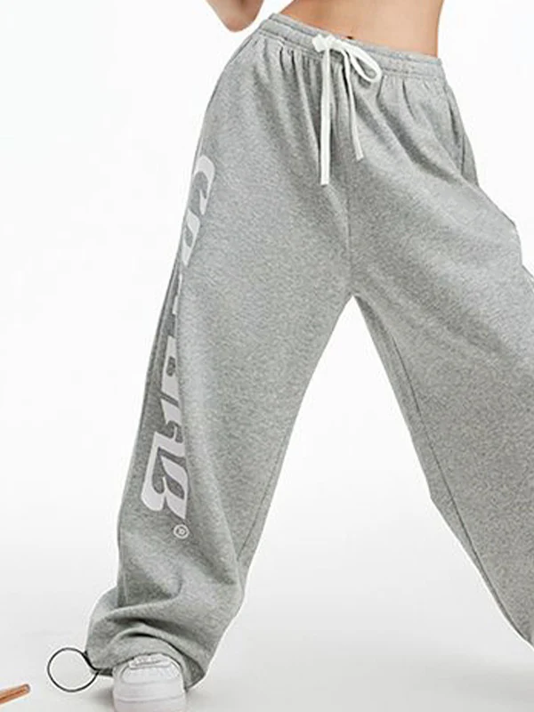 Contrast Color Print Baggy Thin Sweatpants - Image 3