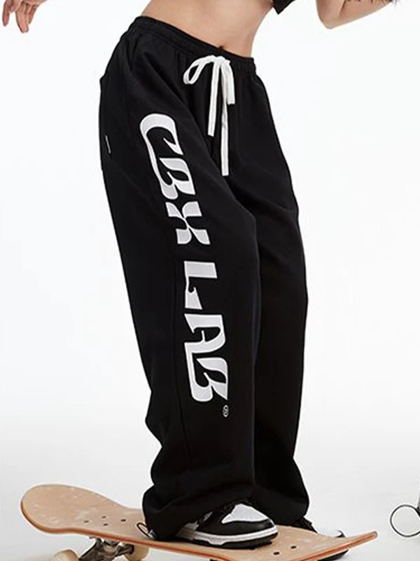 Contrast Color Print Baggy Thin Sweatpants - Image 4