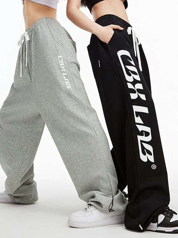 Contrast Color Print Baggy Thin Sweatpants - Image 5