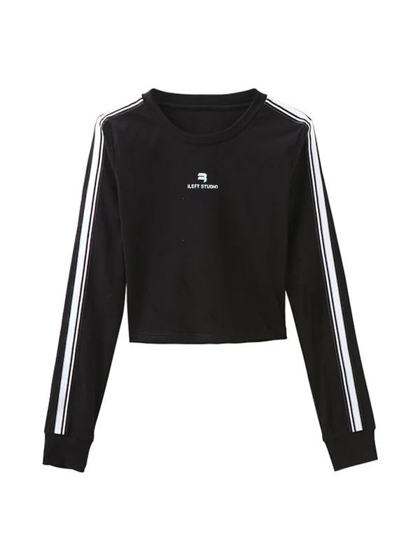 Contrast Color Print Long Sleeve Tee - Image 10