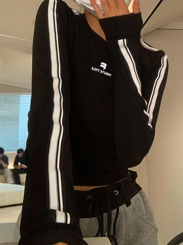 Contrast Color Print Long Sleeve Tee - Image 6