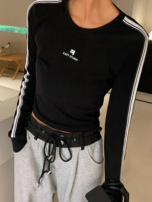 Contrast Color Print Long Sleeve Tee - Image 7