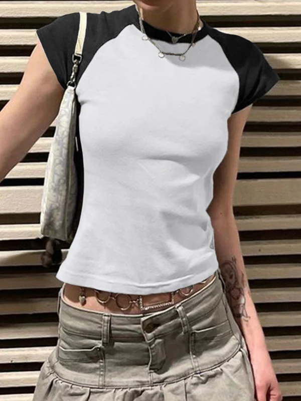 Contrast Raglan Slim Short Sleeve Tee - Image 18