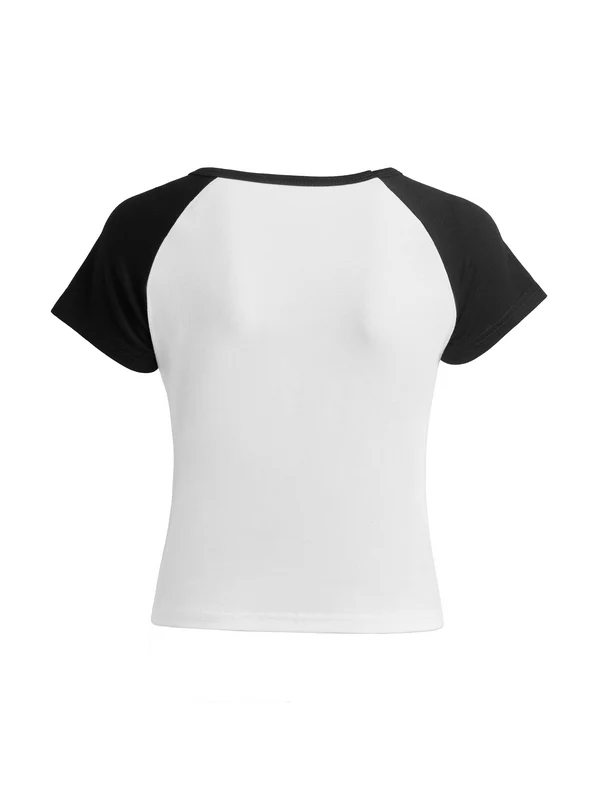 Contrast Raglan Slim Short Sleeve Tee - Image 21