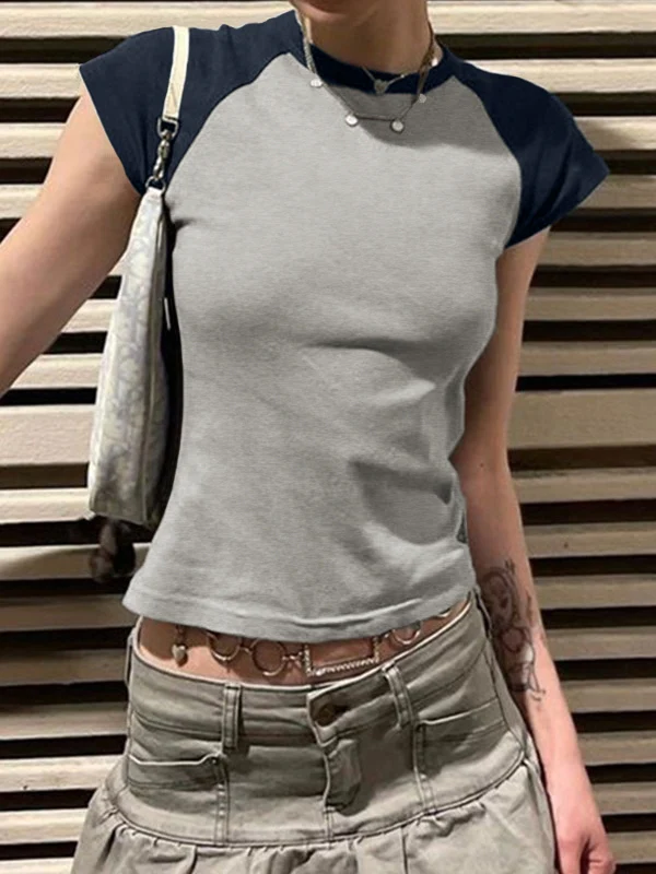 Contrast Raglan Slim Short Sleeve Tee - Image 7