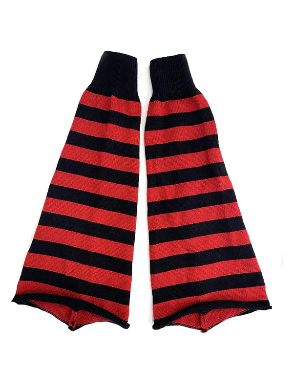 Contrast Striped Knit Leg Warmer - Image 19