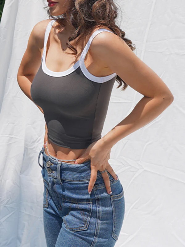 Contrast Trim Vintage Crop Cami Top - Image 46