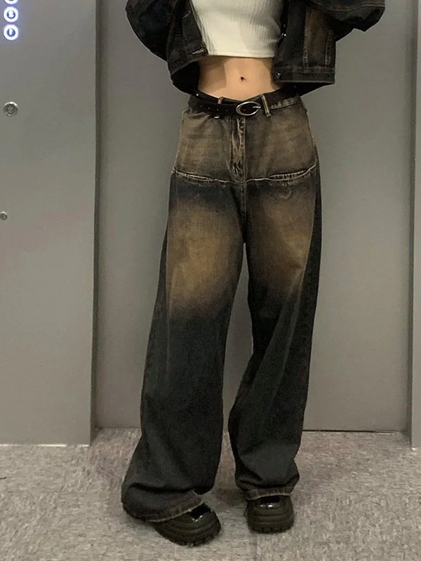 Contrast Wash Distressed Vintage Boyfriend Jeans - Image 2