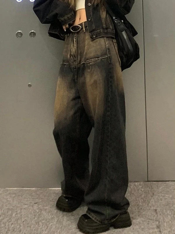 Contrast Wash Distressed Vintage Boyfriend Jeans - Image 3