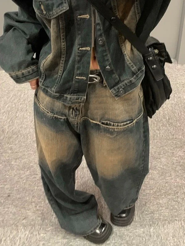 Contrast Wash Distressed Vintage Boyfriend Jeans - Image 6