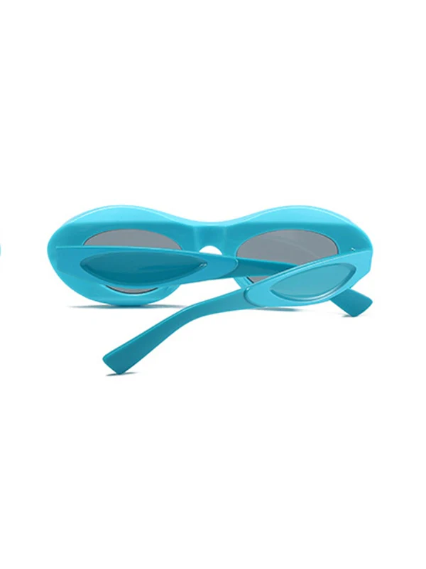 Contrasting Chunky Cat Eye Sunglasses - Image 11