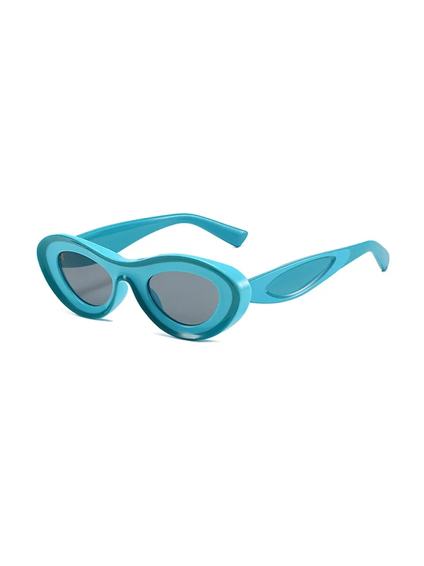 Contrasting Chunky Cat Eye Sunglasses - Image 12