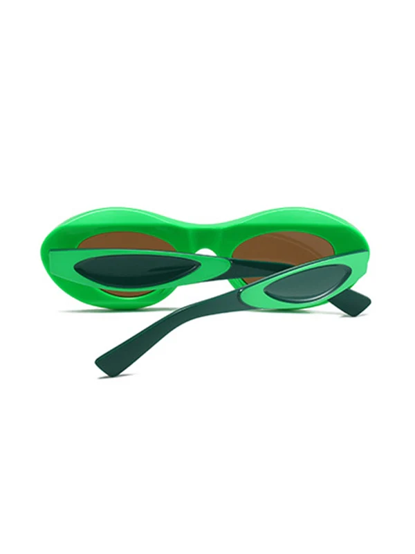 Contrasting Chunky Cat Eye Sunglasses - Image 13