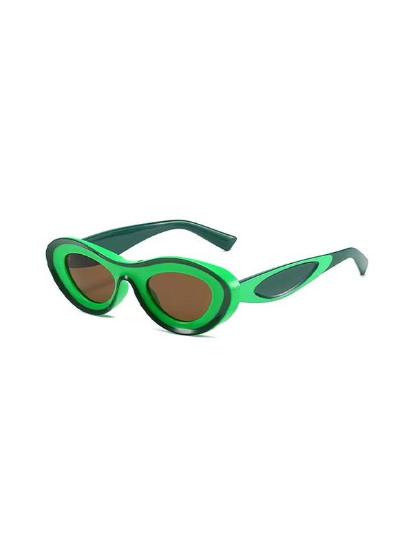 Contrasting Chunky Cat Eye Sunglasses - Image 14