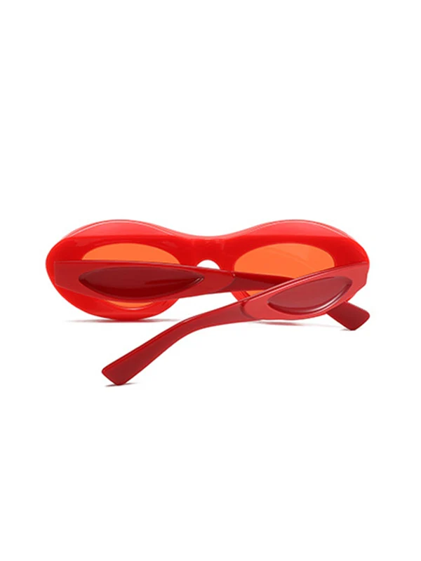 Contrasting Chunky Cat Eye Sunglasses - Image 15