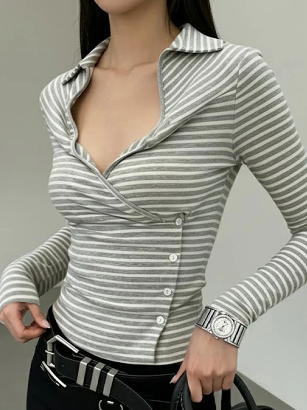 Contrasting Color Stripes Long Sleeve - Image 3