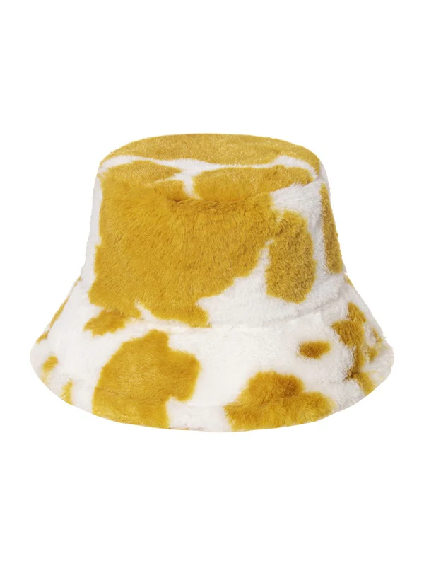 Cow Pattern Fuzzy Bucket Hat - Image 2