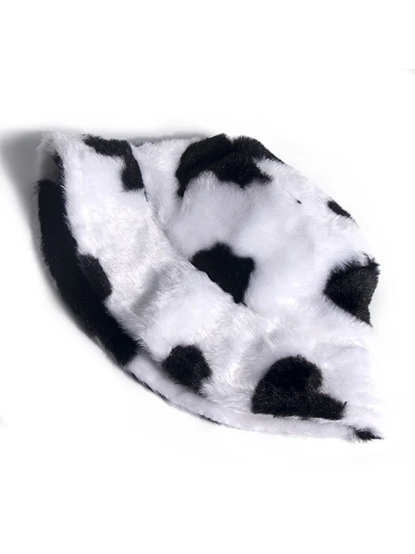 Cow Pattern Fuzzy Bucket Hat - Image 4