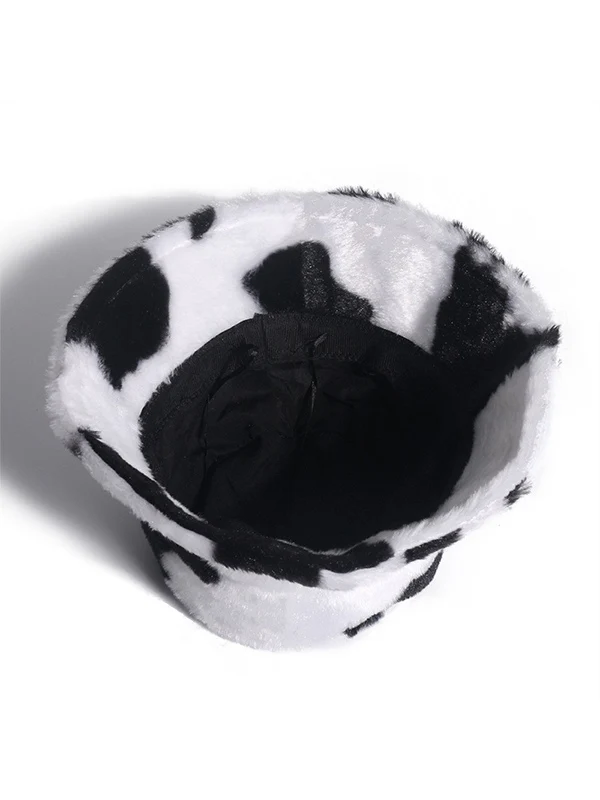 Cow Pattern Fuzzy Bucket Hat - Image 7